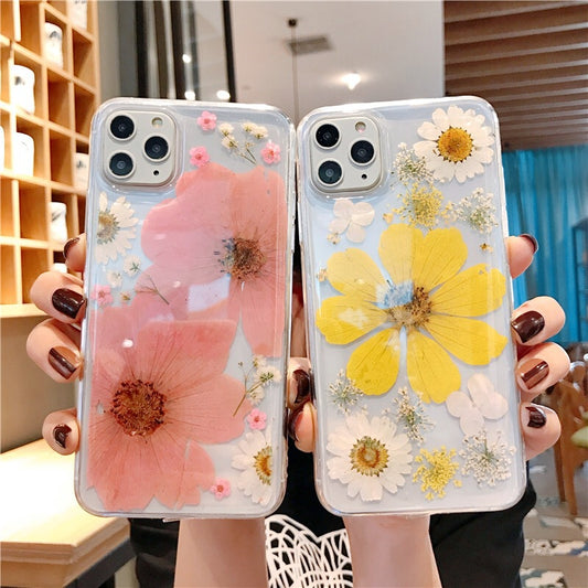 Epoxy Eternal Flower Iphone15 Phone Case for Apple 14promax All-Inclusive 12 Protective Case Soft 13 Female