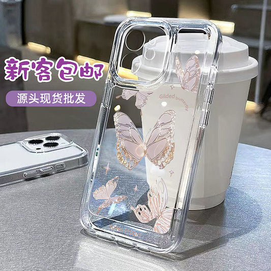 Ins Advanced Butterfly Iphone15 Phone Case 14pro Apple 13 Transparent 12 Female 11 Silicone Xr/Xsmax
