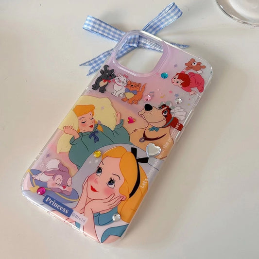 Double-Layer Printed Cartoon Princess Animal for Apple 14promax Drop-Resistant Iphone13 Phone Case 12 Female 11