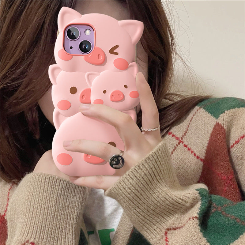 Cartoon Cute Iphone13promax Girl Heart Phone Case Apple 14 Pro12/11 Three-Dimensional Silicone Xs