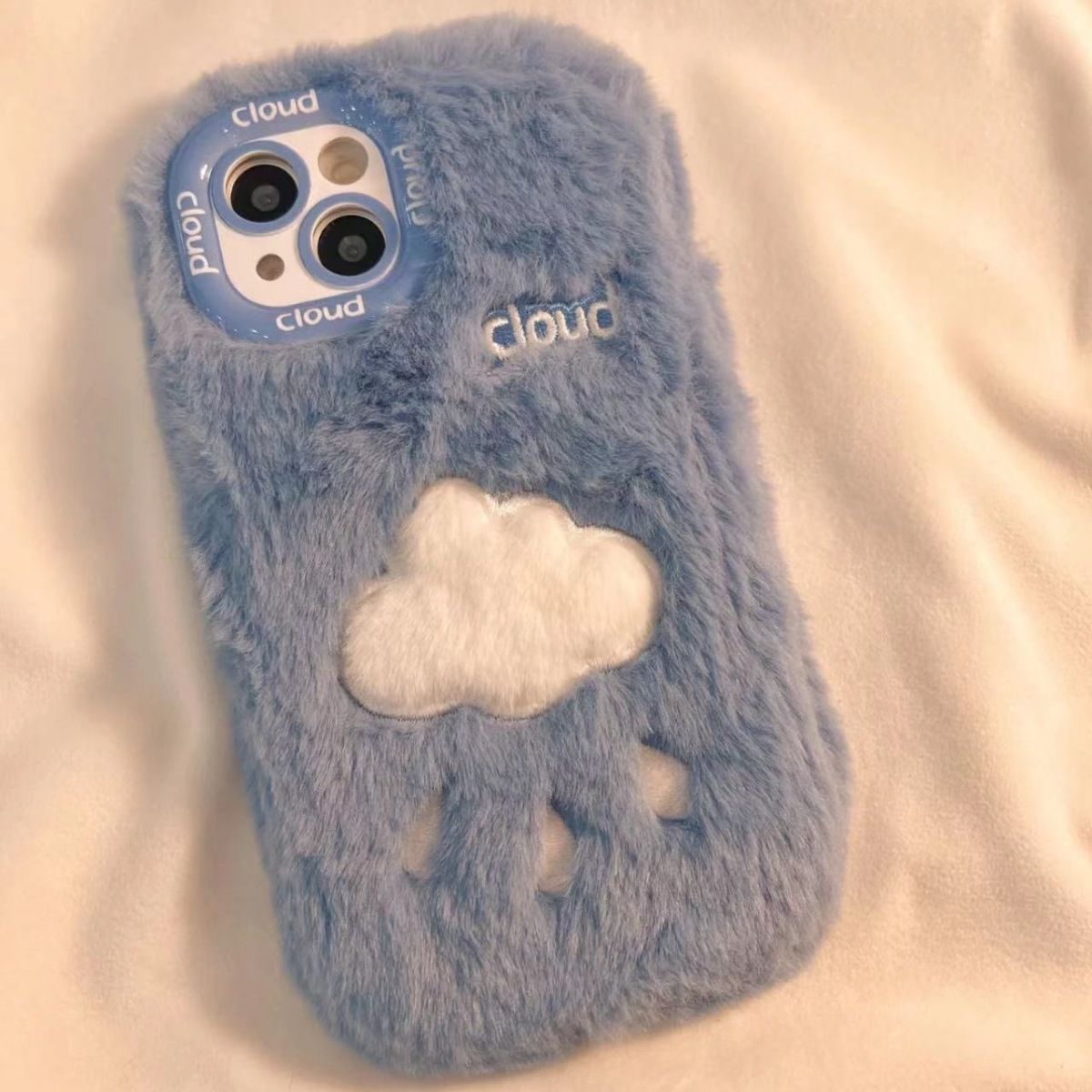 Autumn and Winter Plush Cloud Raindrops for Iphone13 Mobile Phone Shell for Iphone 14promax New 12 Female 11 All Inclusive