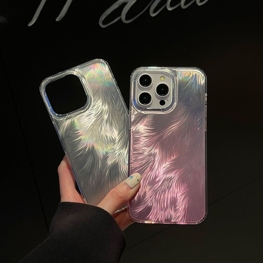 Special Interest Light Luxury Gradient Feather for Apple 15promax Phone Case Iphone14 Creative 13 Drop-Resistant 12 Women