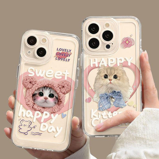 Cute Cat Selling Cute Iphone 14 Phone Case Apple 15promax Creative 13/12 Female 11 Transparent X Soft Case
