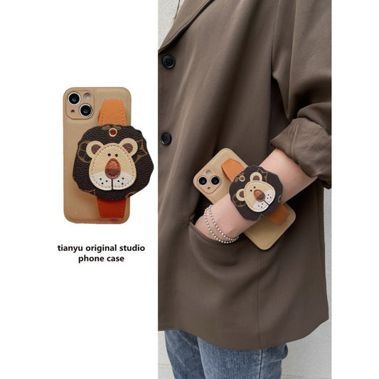 Lion Wrist Strap for Iphone15 Phone Case Apple 12 Crossbody 11 Female Xr/Xsmax Creative 14pro